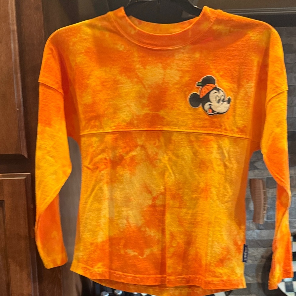 Disney Kids Tie-Dye Orange Long Sleeve Spirit Jersey